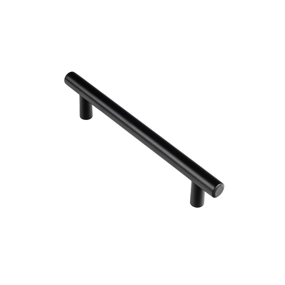 Puxador para móvel tipo ASA, modelo 891H, de aço inoxidável com acabamento preto mate, 128 mm.