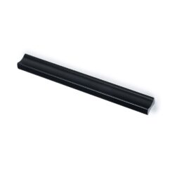 Puxador para móvel tipo ASA, modelo 2279,  em alumínio com acabamento preto fosco, 128 mm, blister 4 un