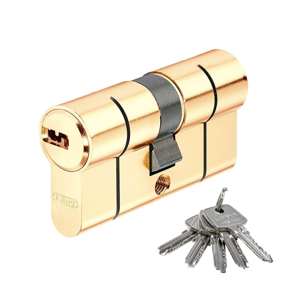 Cilindro perfil europeu chave pontos latão e dupla embraiagem 30/30mm - D66 mm 30/30 abus