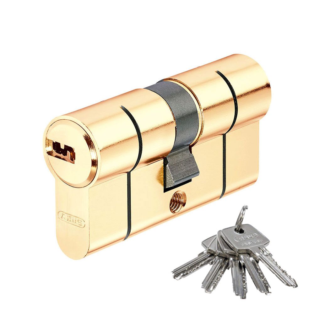 Cilindro perfil europeu chave pontos latão e dupla embraiagem 30/40mm - D66 mm 30/40 abus