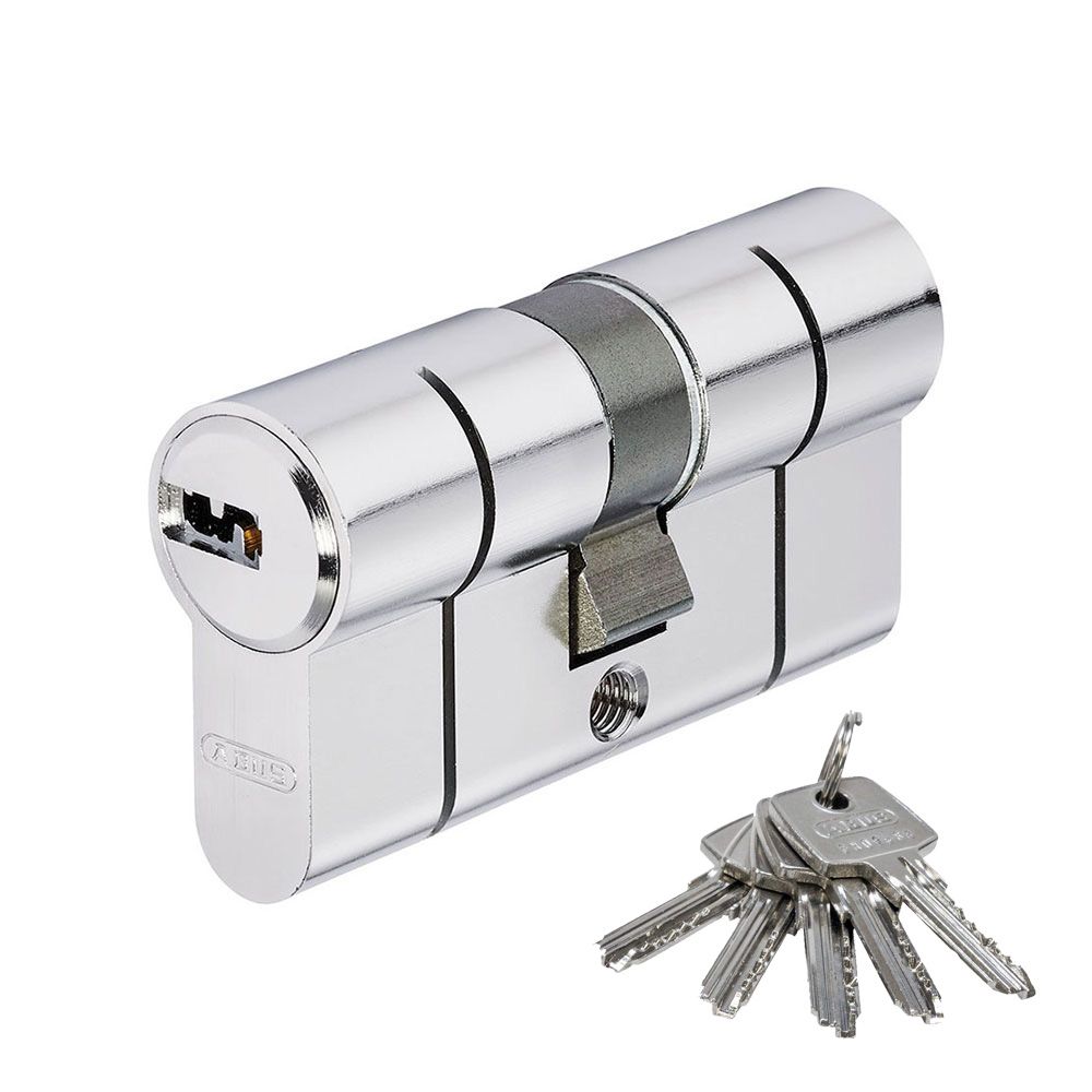 Cilindro perfil europeu chave pontos níquel e dupla embraiagem 40/40mm - D66 N 40/40 abus