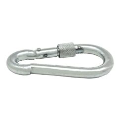 Mosquetão de bombeiro com segurança, MSQ02, aço galvanizado, 9 x 90 mm