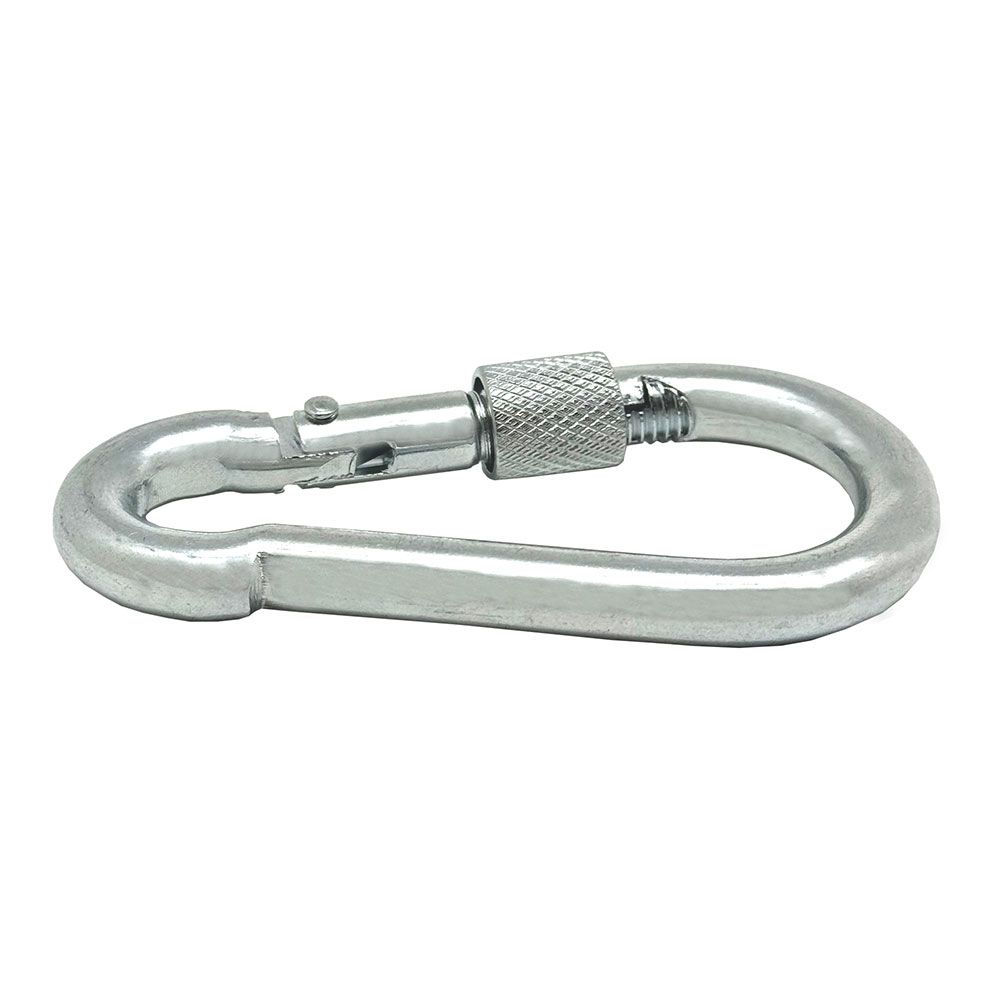 Mosquetão de bombeiro com segurança, MSQ02, aço galvanizado, 10 x 100 mm