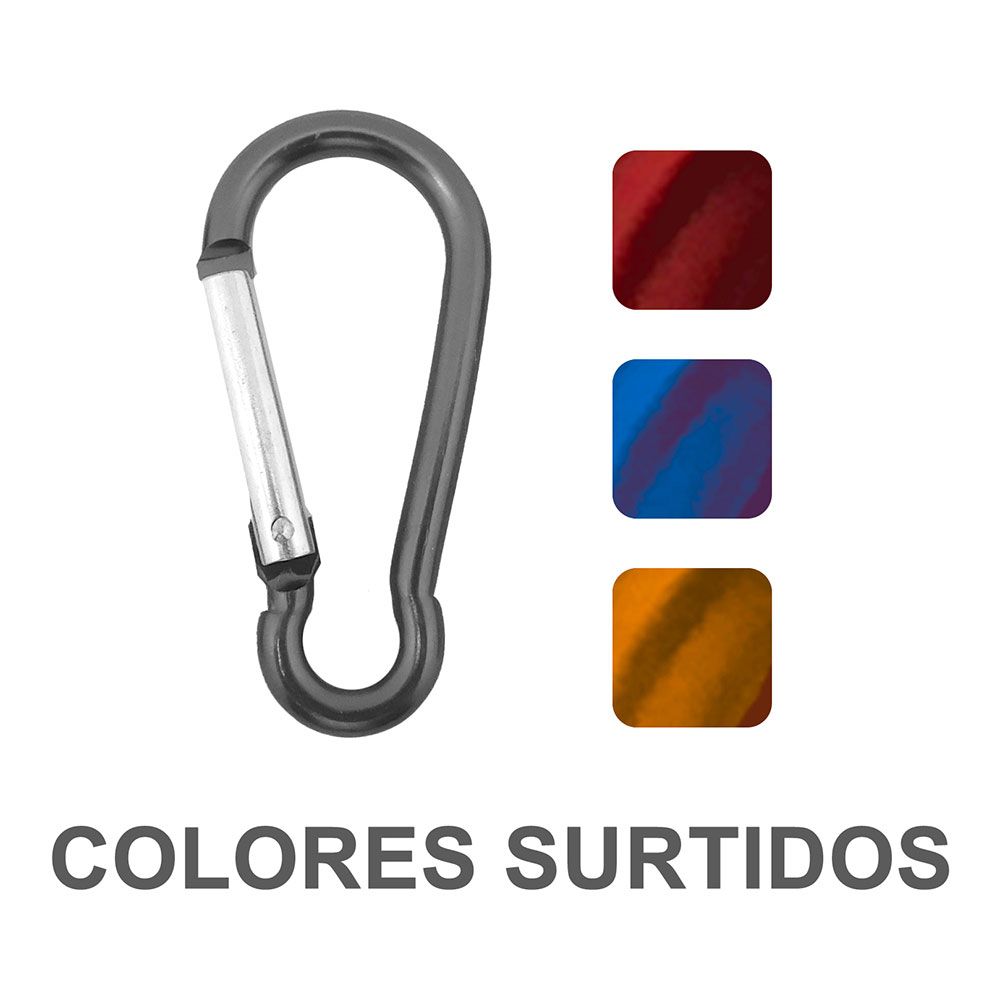 Mosquetão MSQ04, alumínio, cores variadas. 5 x 50 mm, 2 unid. - Image 3