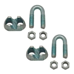Grampo cabo DIN-741 SJT01, aço galvanizado, M6 5/16". 2 unidades