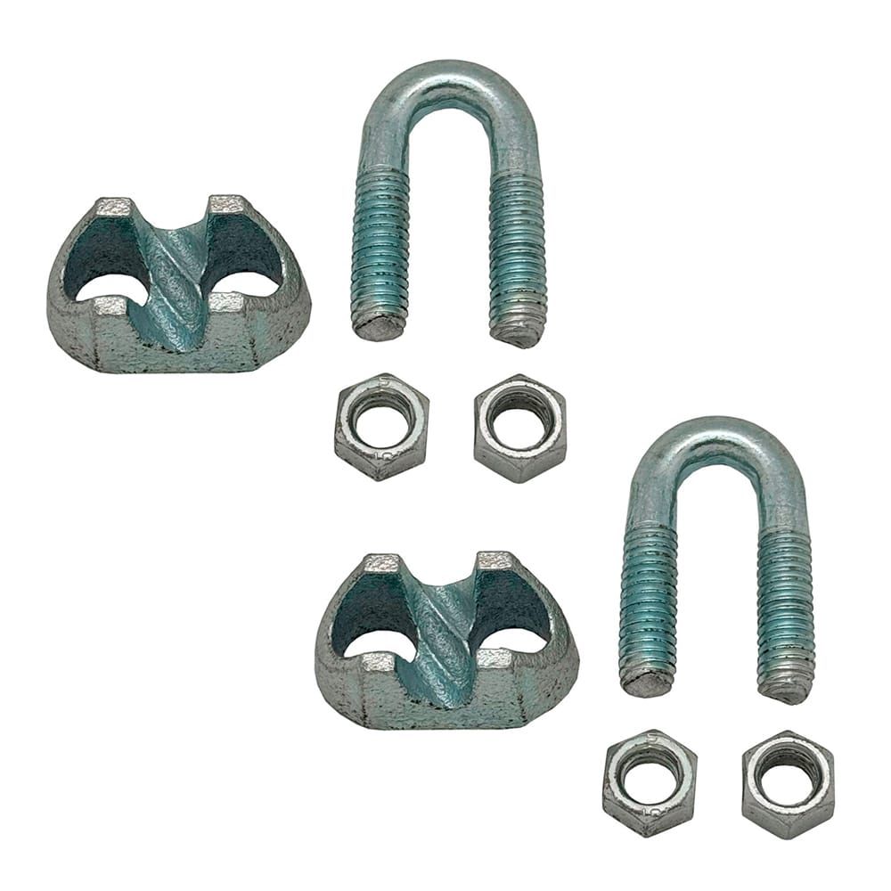 Grampo cabo DIN-741 SJT01, aço galvanizado, M6 5/16". 2 unidades