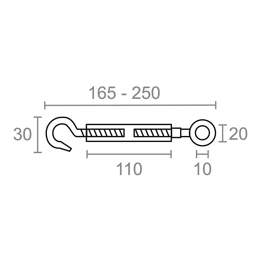 Tensionador de anel de gancho DIN-1480 TNS01, aço galvanizado, M8 - Image 4