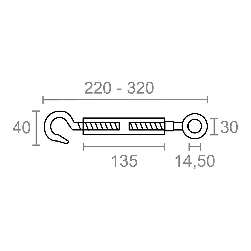 Tensionador de anel de gancho DIN-1480 TNS01, galvanizado, M12 - Image 5