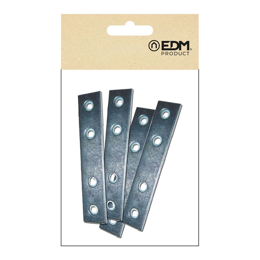 Placa de união reta PLC02, aço zincado, 40 x 15 x 2 mm. 4 unidades - Image 2