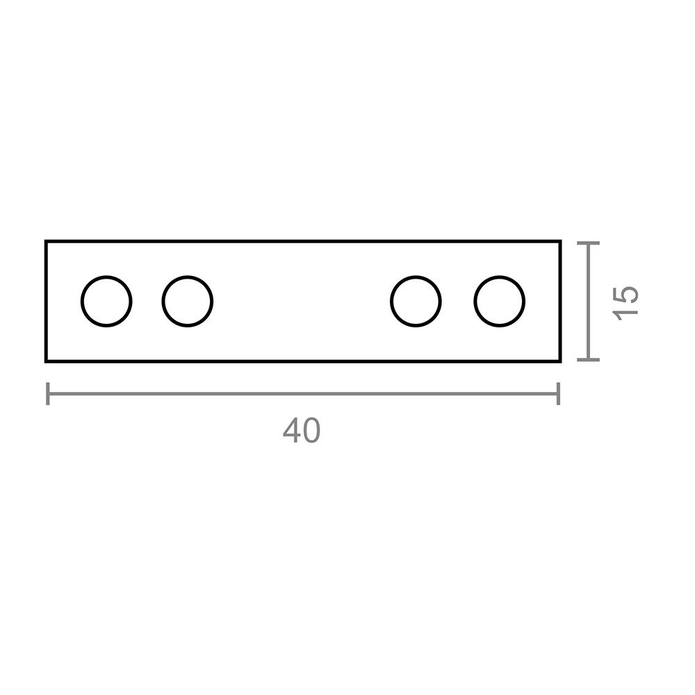 Placa de união reta PLC02, aço zincado, 40 x 15 x 2 mm. 4 unidades - Image 3