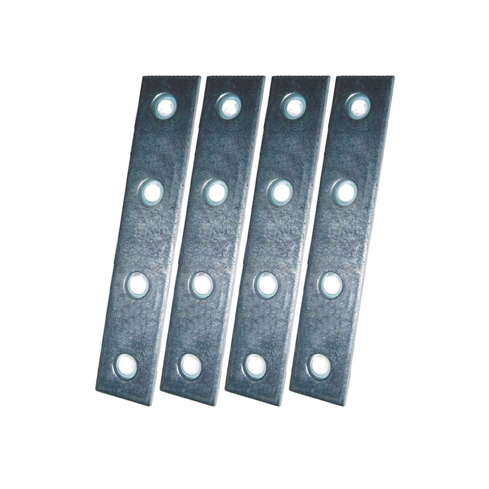 Placa de união reta PLC02, aço zincado, 120 x 15 x 2 mm. 4 unidades