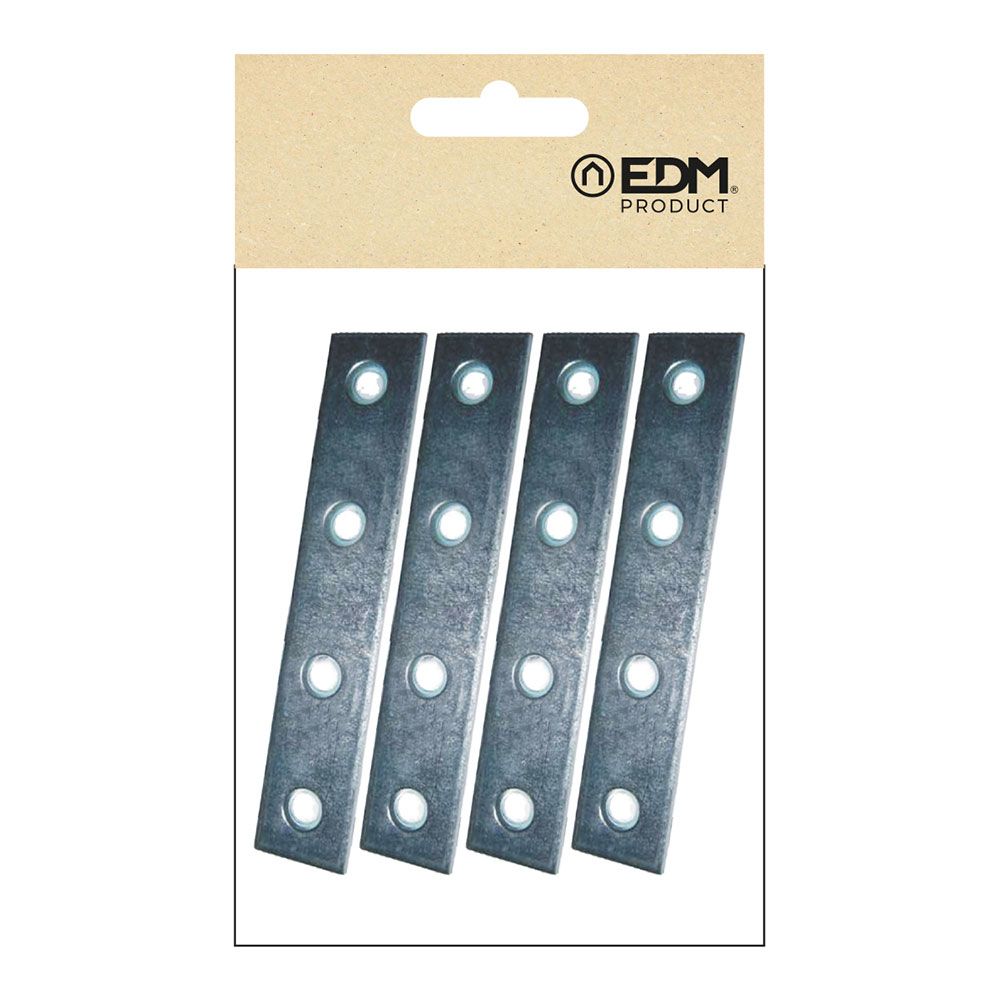 Placa de união reta PLC02, aço zincado, 120 x 15 x 2 mm. 4 unidades - Image 2