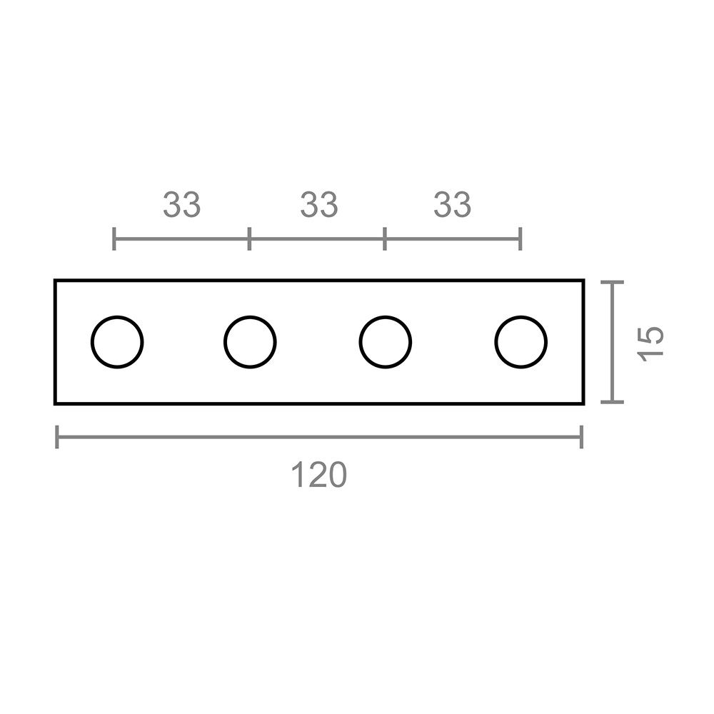 Placa de união reta PLC02, aço zincado, 120 x 15 x 2 mm. 4 unidades - Image 3