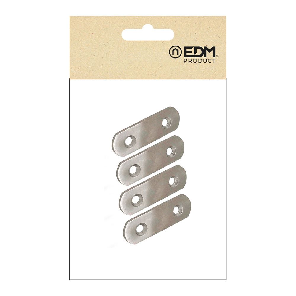 Placa reta para união PLC14, aço inoxidável, 40 x 16 x 1,5 mm. 4 unidades - Image 2