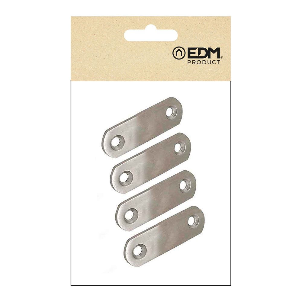 Placa reta para união PLC14, aço inoxidável, 60 x 16 x 1,5 mm. 4 unidades - Image 2
