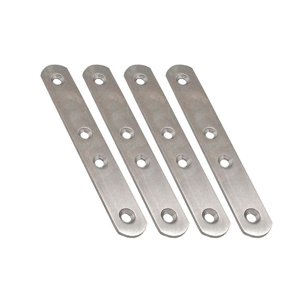 Placa reta para união PLC14, aço inoxidável, 120 x 19 x 2 mm. 4 unidades