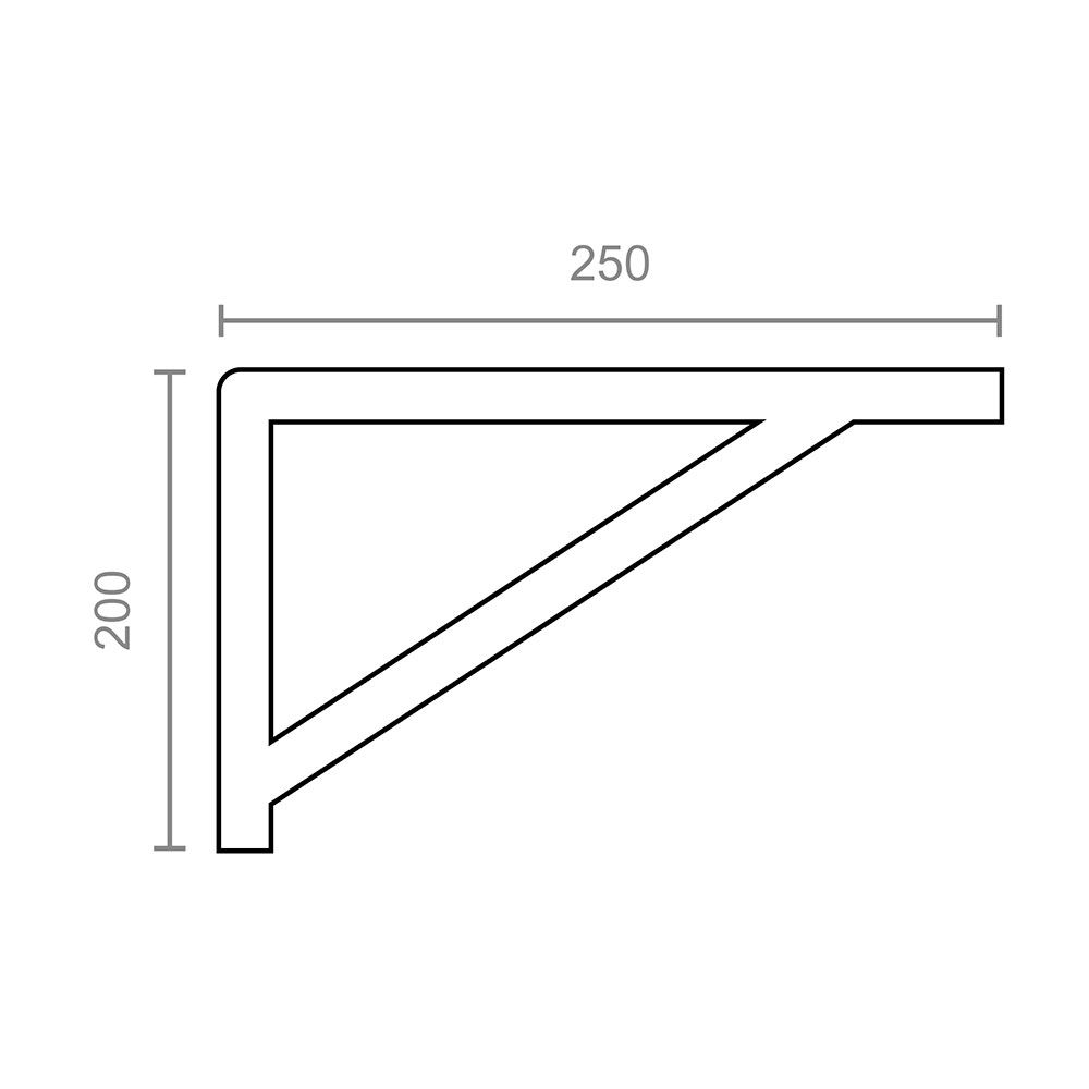 Esquadro reforçado PLM04 preto 250 x 200 mm - Image 2