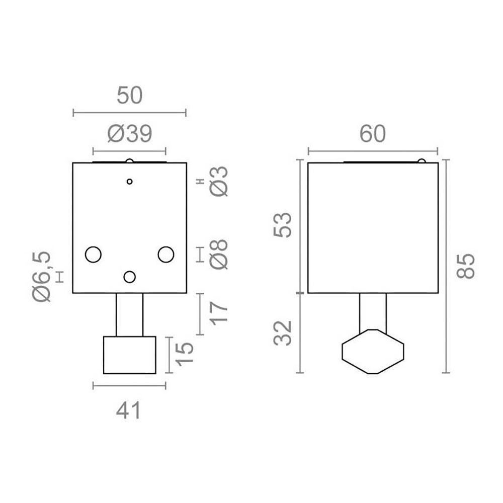 Cadeado quadrado CN13, sem base, com chave tubular - Image 3