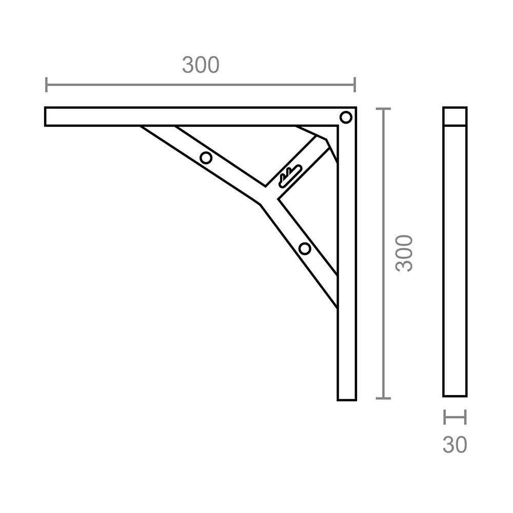 Esquadro 3 posições PLM06 cromado brilhante 300 x 300 mm - Image 2