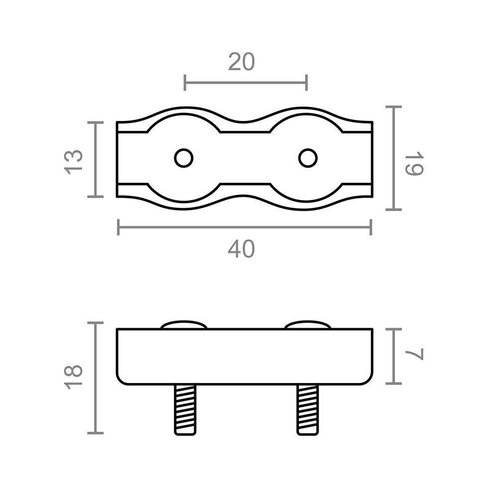 Cerra-cabos duplo plano SJT02, 4 mm, galvanizado, blíster 2 unidades - Image 2