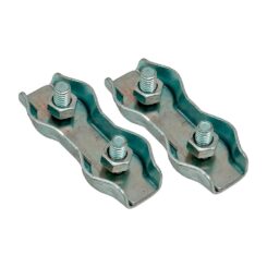 Cerra-cabos duplo plano SJT02, 5 mm, galvanizado, blíster 2 unidades