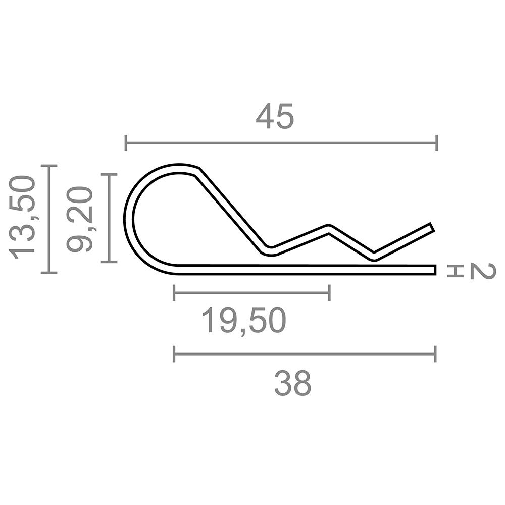 Cavilha PS14 em forma de r, 2 mm, galvanizado, blíster 2 unidades - Image 2