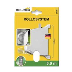 Enrolador de exterior branco giratorio 180° com 5 m de fita  28 x 159 x 120 mm