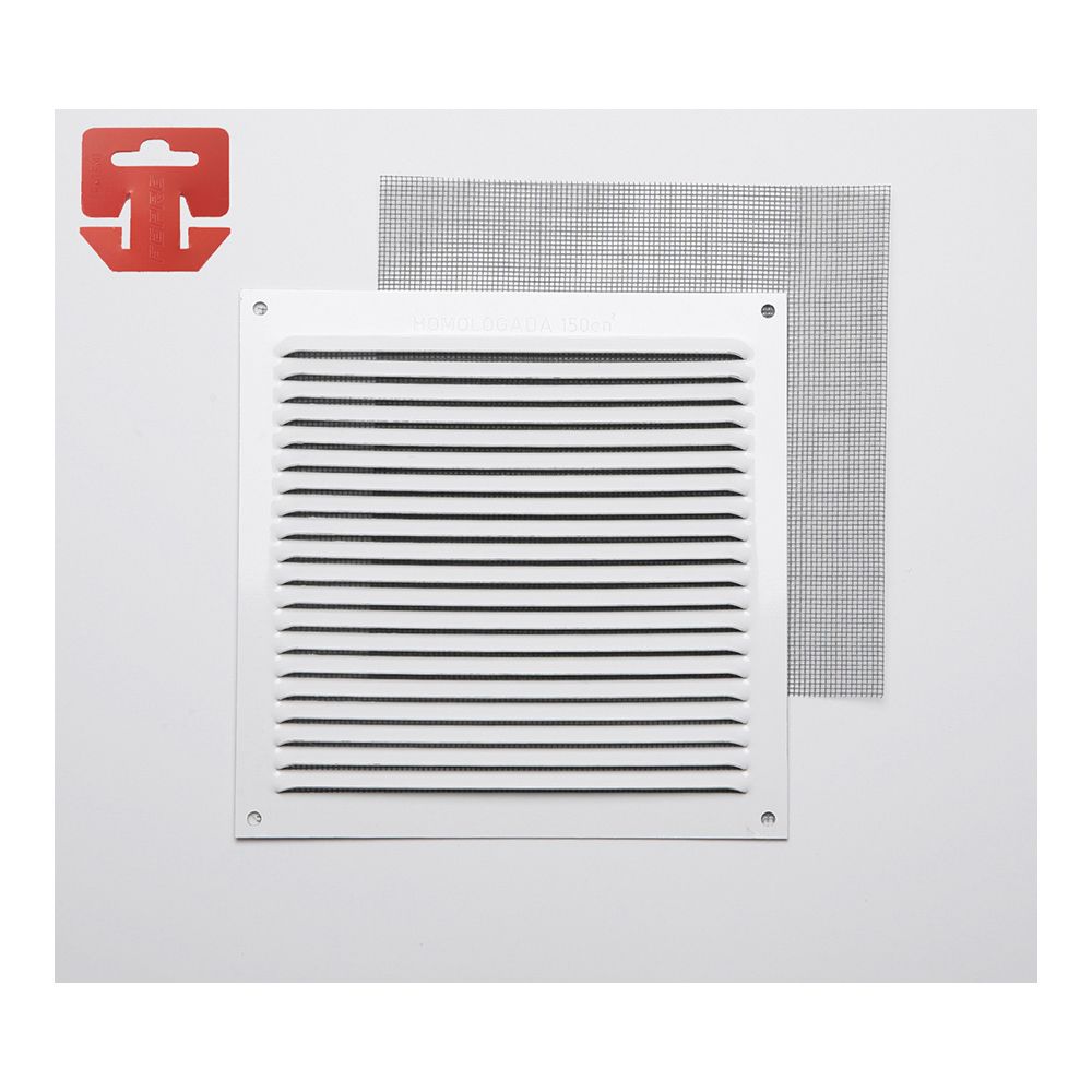 Grelha anti-mosquito alumínio 0,6 lacado branco 170x170mm (g)