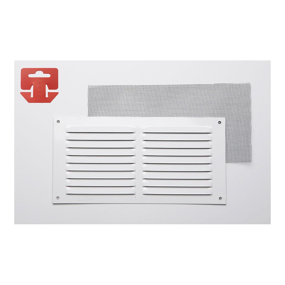 Grelha anti-mosquito alumínio 0,6 lacado branco 200x100mm (g)