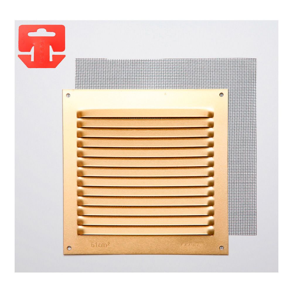 Grelha anti-mosquito alumínio 0,8 OURO 150x150mm (g)