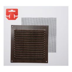 Grelha anti-mosquito alumínio 0.6 imitação wengué 150x150mm (g)