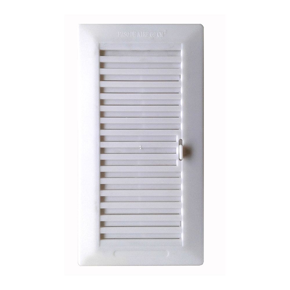 Grelha encastravel regulavel 13.3x26cm + laterais ABS branco (g)