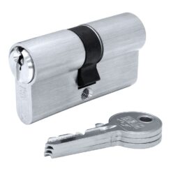 Cilindro f5s3030n níquel 60 mm (30+30 mm), came larga 15 mm, com 3 chaves tipo yale, ifam