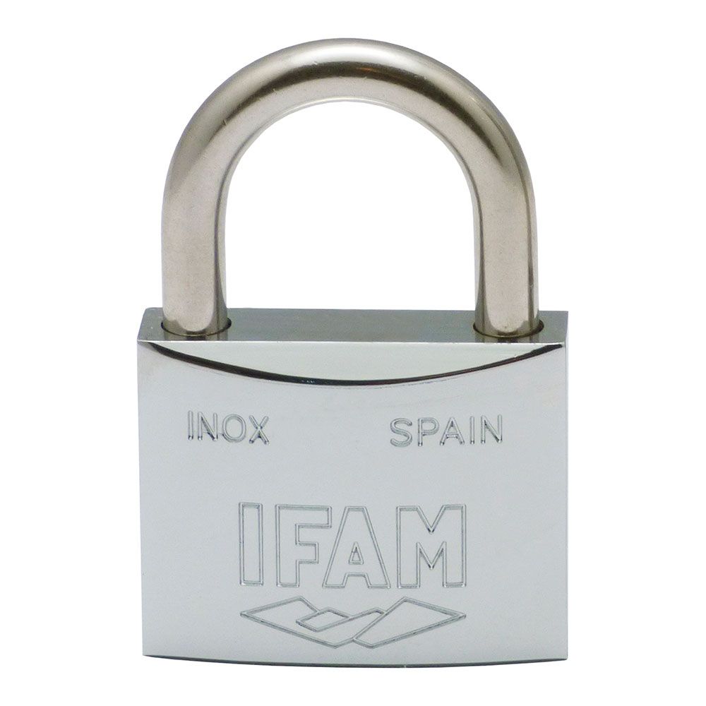 Cadeado de aço INOX 50 inoxidavel 50mm. com 2 chaves. arco normal. ifam