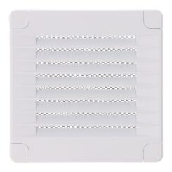 Grelha de ventilação quadrada com plugues e mosquiteiro 100x100x7mm ABS branco