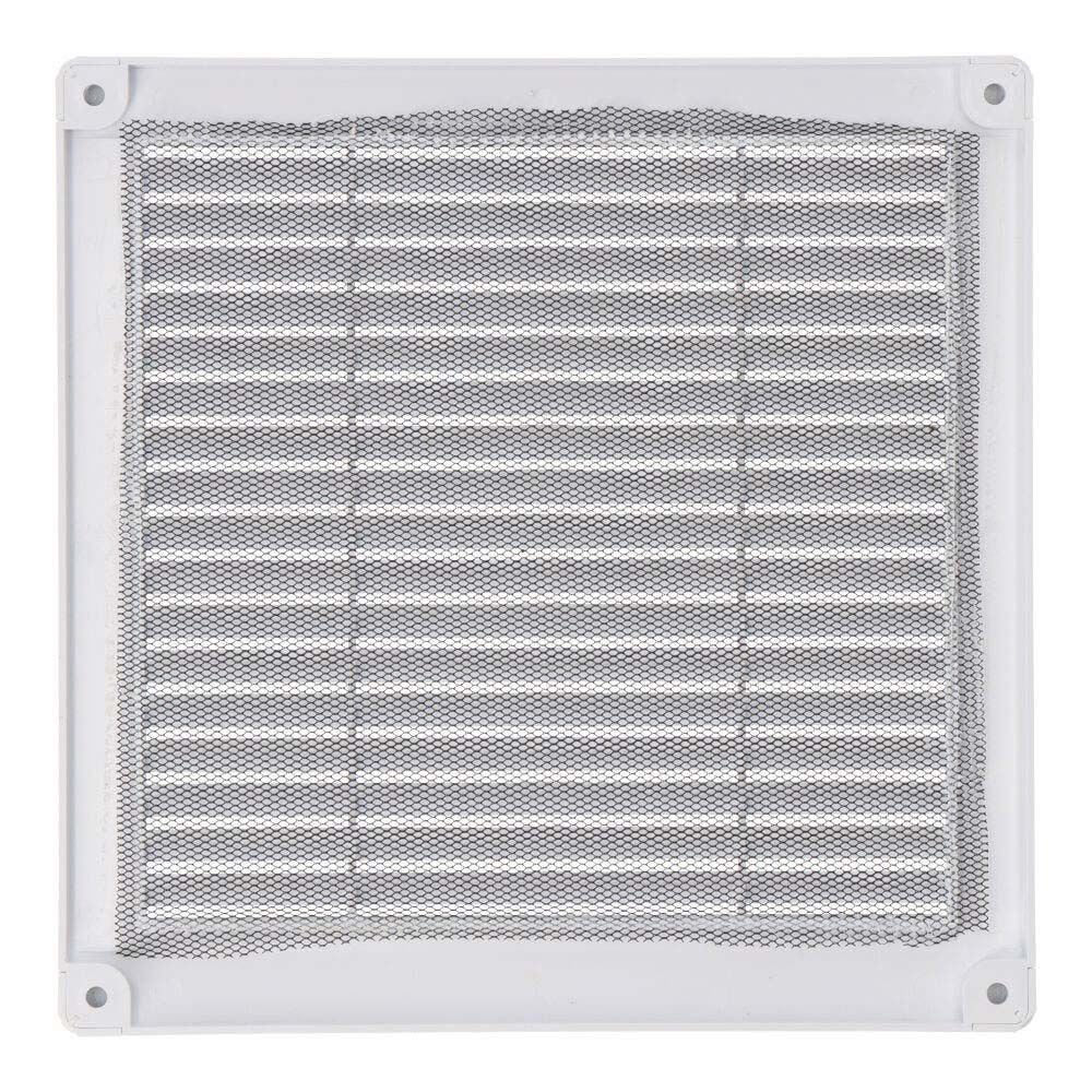 Grelha de ventilação quadrada com plugues e mosquiteiro 200x200x7mm ABS branco - Image 2