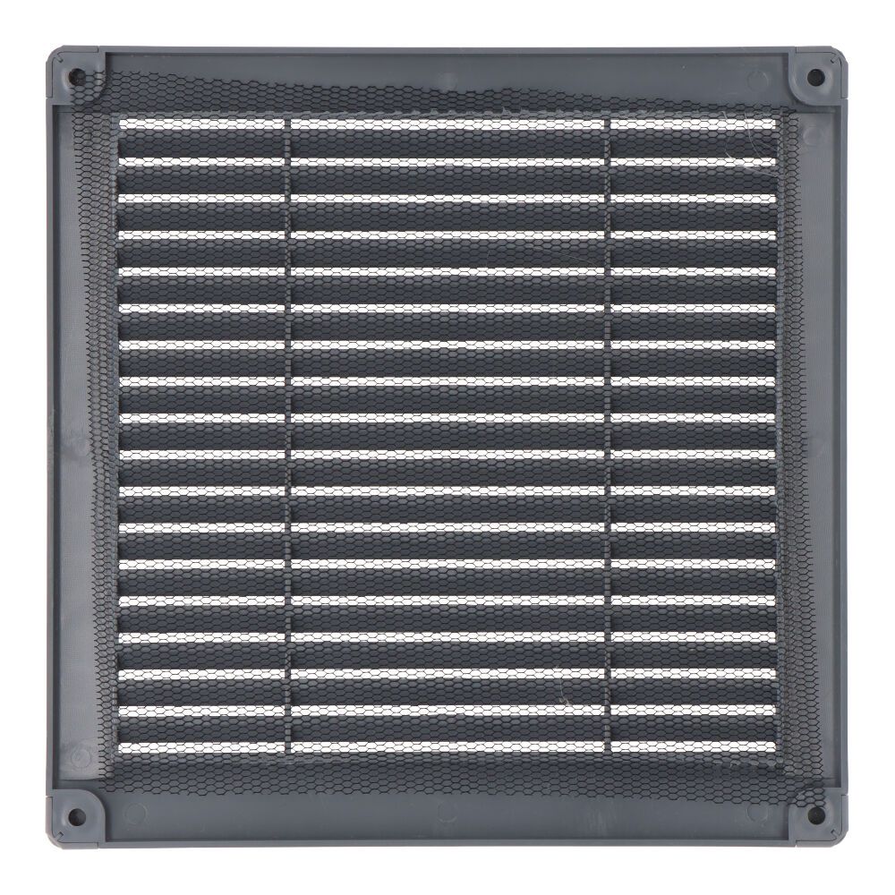 Grelha de ventilação quadrada com plugues e mosquito 200x200x7mm ABS cinza - Image 2