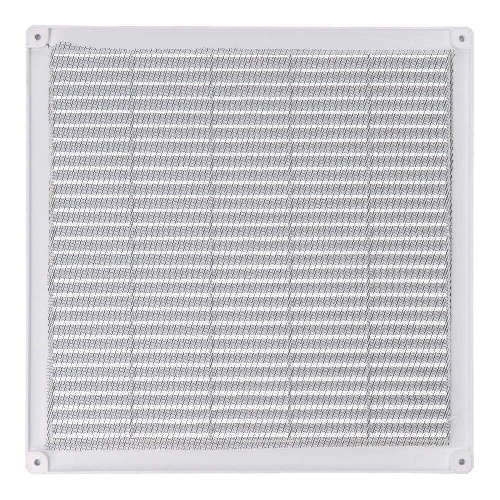 Grelha de ventilação quadrada com plugues e mosquiteiro 300x300x7mm ABS branco - Image 2