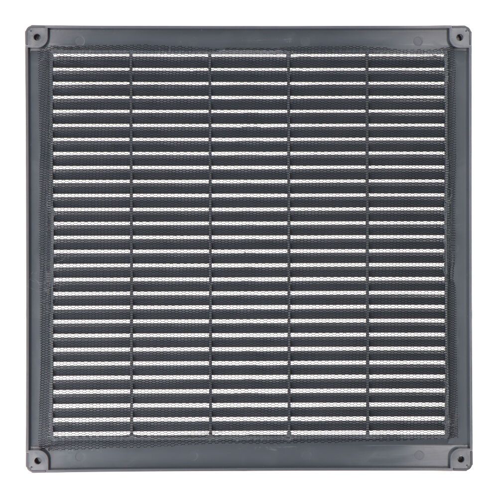 Grelha de ventilação quadrada com plugues e mosquito 300x300x7mm ABS cinza - Image 2
