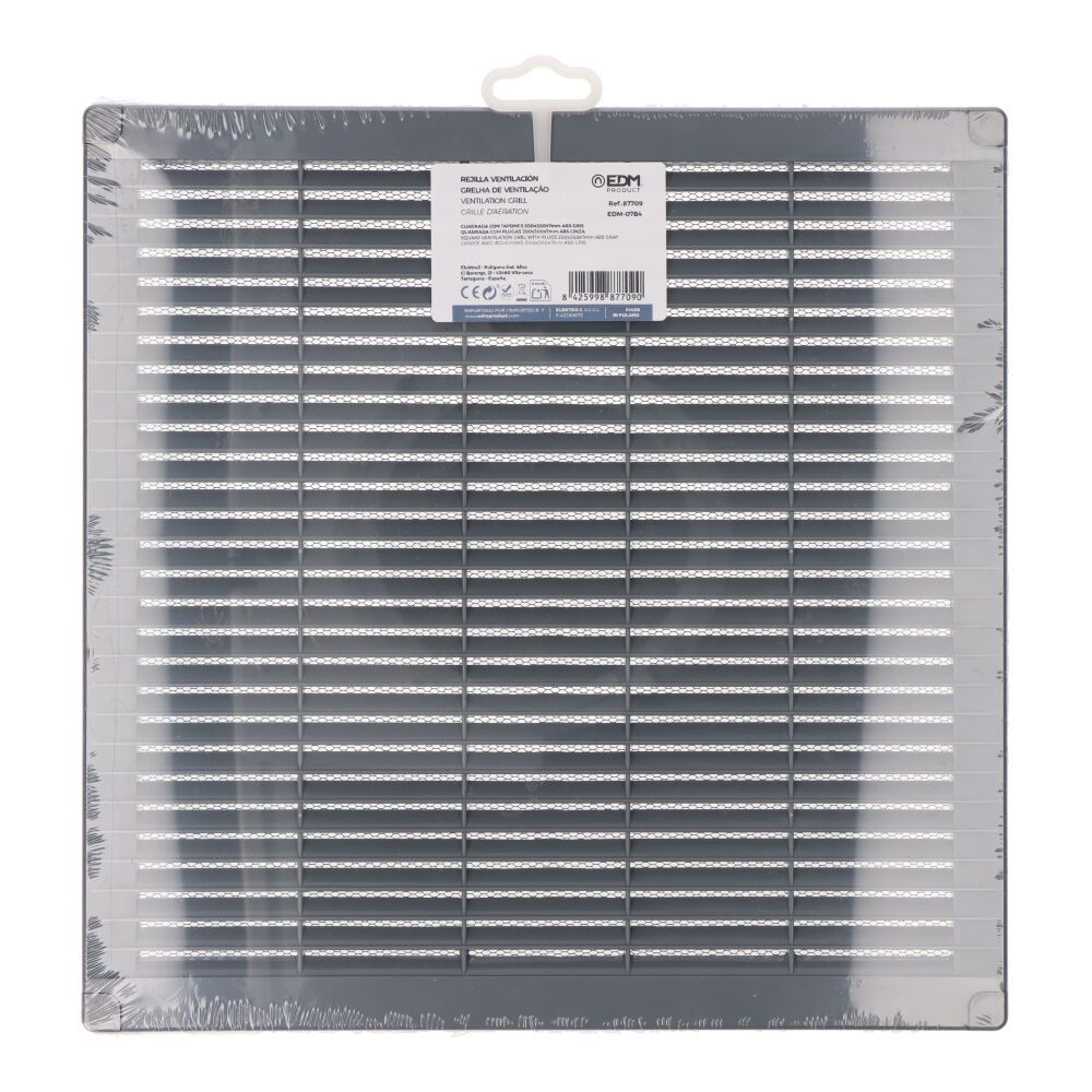 Grelha de ventilação quadrada com plugues e mosquito 300x300x7mm ABS cinza - Image 3
