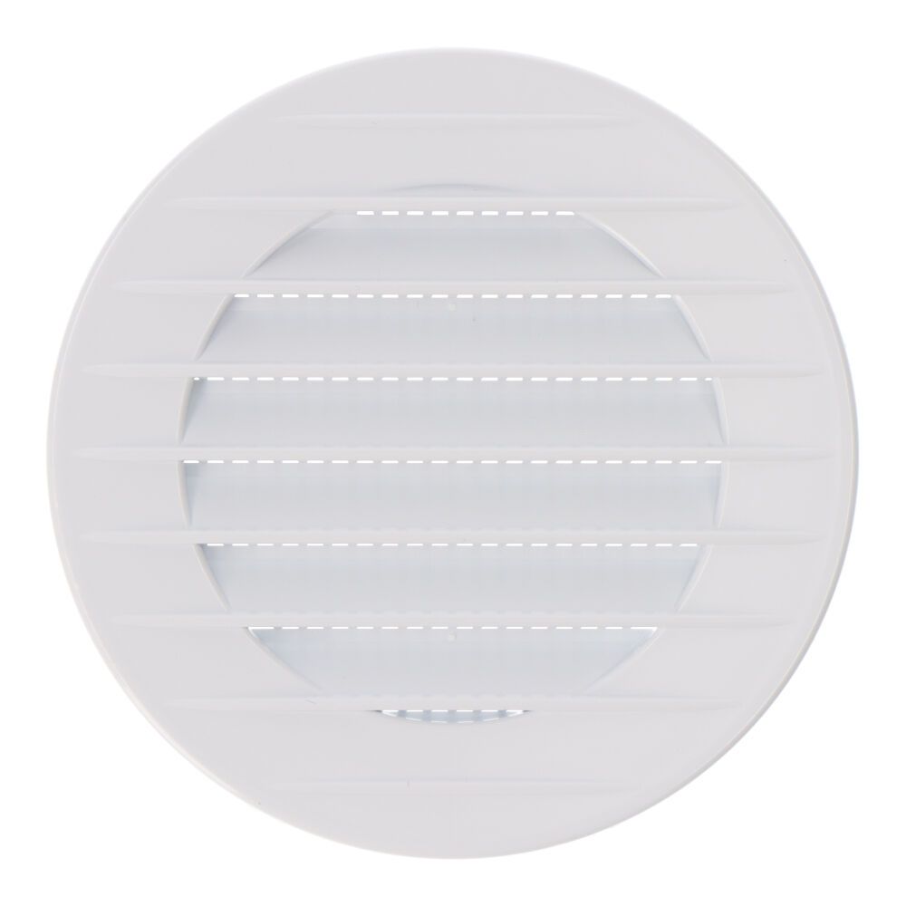 Grelha de ventilação redonda com inserção, ABS, com suspeito Ø70mm branco