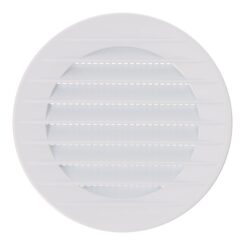 Grelha de ventilação redonda embutida com mosquitão Ø80mm ABS branco