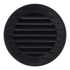 Grelha de ventilação redonda integrada com mosquito Ø80mm ABS, cinzento antracite.