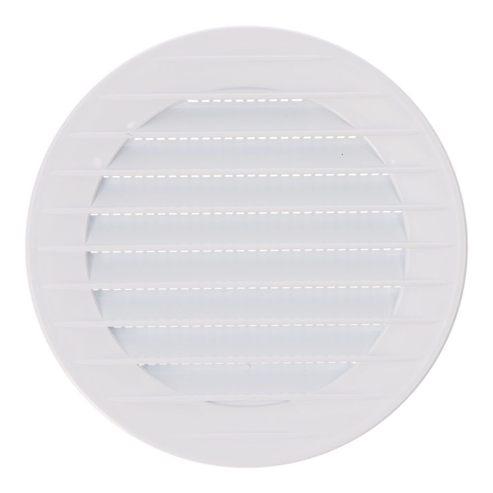 Grelha de ventilação redonda de encastrar com rede mosquiteira ø90 mm, ABS branca