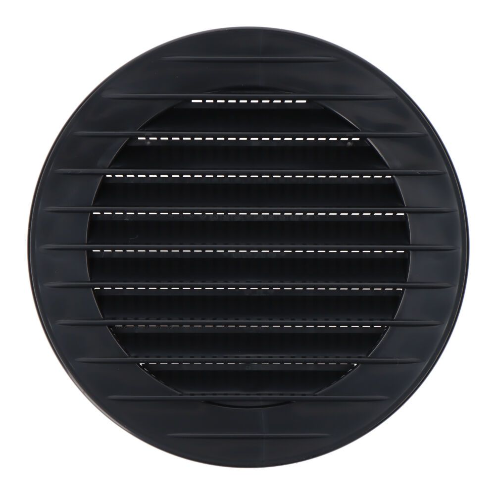 Grelha de ventilação redonda de encastrar com rede mosquiteira ø90 mm, ABS cinzento antracite