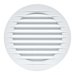Grelha de ventilação redonda com inserção, ABS, com suspeito Ø100mm, branco