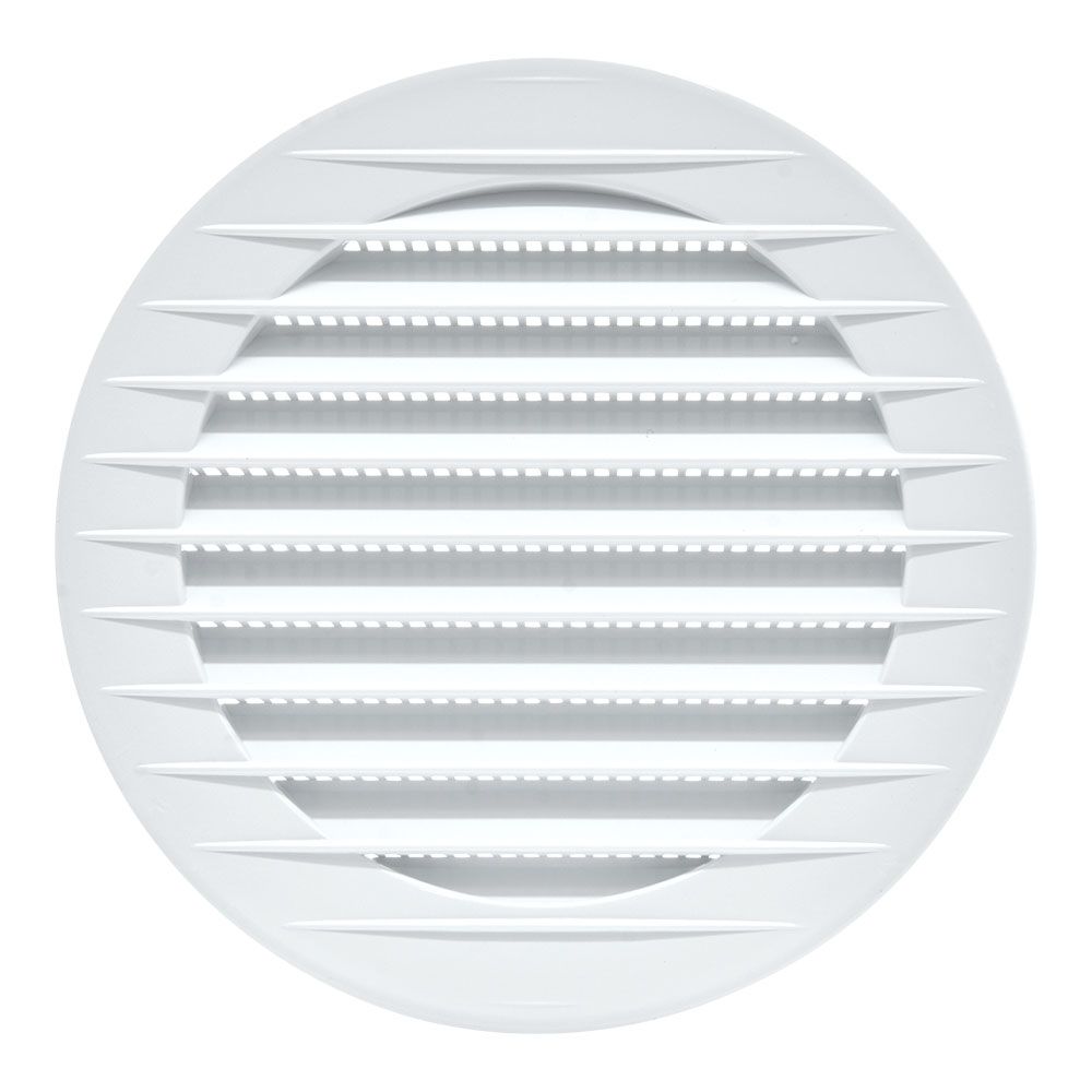 Grelha de ventilação redonda com inserção, ABS, com suspeito Ø100mm, branco