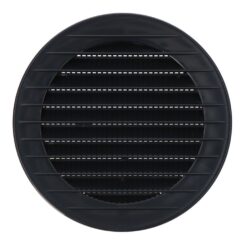 Grelha de ventilação rebatível redonda com mosqueteiro Ø100mm ABS cinza antracite