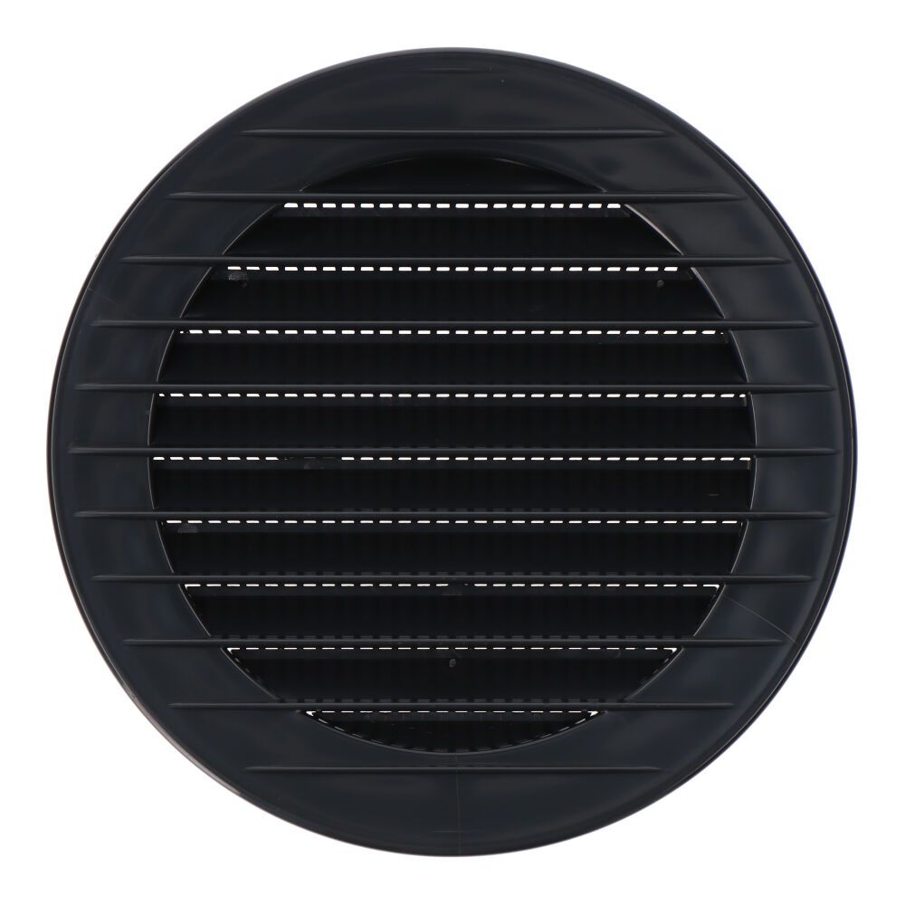 Grelha de ventilação rebatível redonda com mosqueteiro Ø100mm ABS cinza antracite