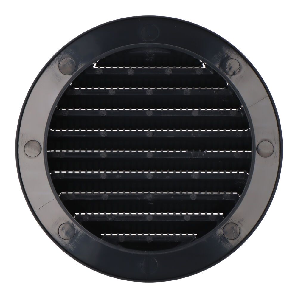 Grelha de ventilação rebatível redonda com mosqueteiro Ø100mm ABS cinza antracite - Image 2